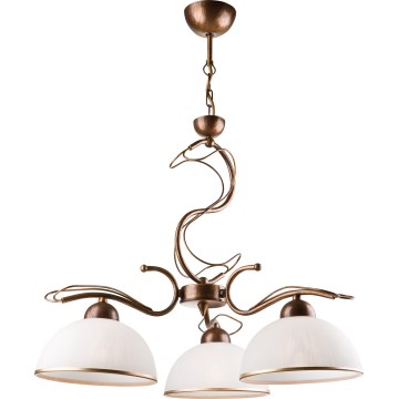 Lustre sur tige COBRA 3xE27/60W/230V bronze/patiné