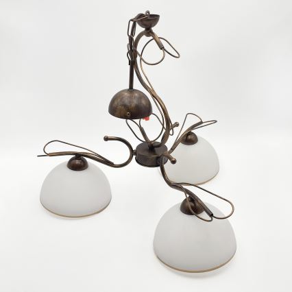 Lustre sur tige COBRA 3xE27/60W/230V bronze/patiné