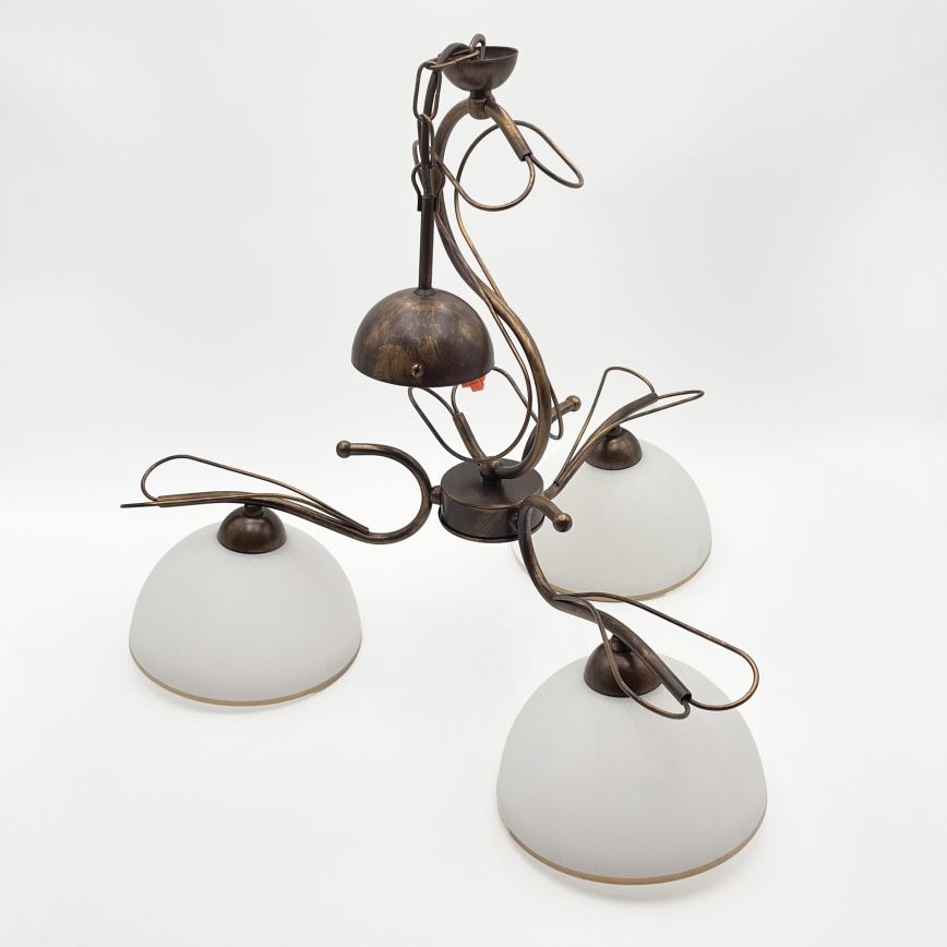 Lustre sur tige COBRA 3xE27/60W/230V bronze/patiné