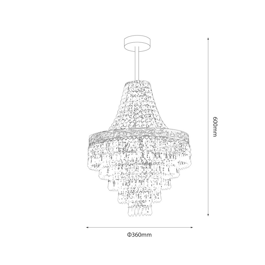 Lustre sur tige CORAL 3x E14/40 W/230 V Ø 36 cm