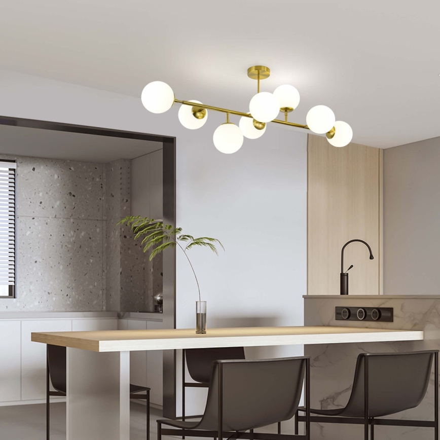 Lustre sur tige DORADO 8xE14/40W/230V doré