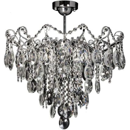 Lustre sur tige en cristal 6xE27/60W/230V