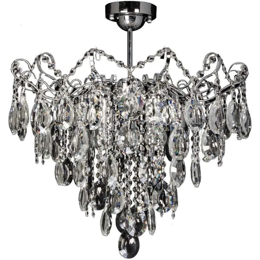 Lustre sur tige en cristal 6xE27/60W/230V