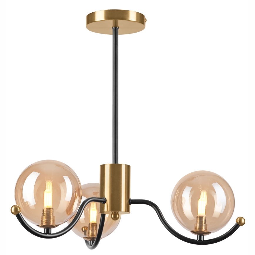 Lustre sur tige GEORGIA 3xG9/5W/230V doré/beige fumé