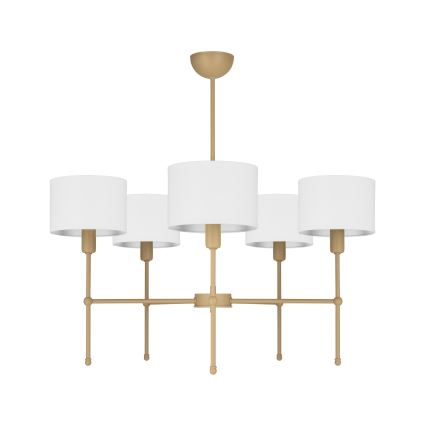 Lustre sur tige MADELA 5xE14/40W/230V blanc/beige