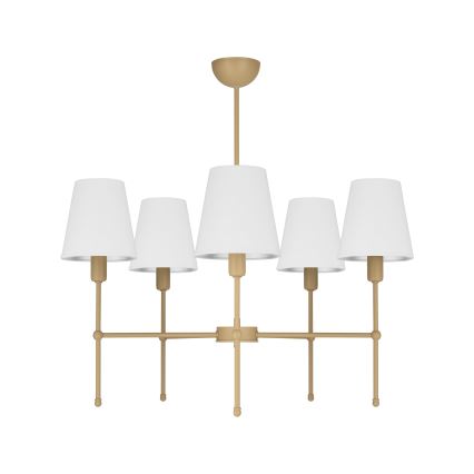 Lustre sur tige MADELA 5xE14/40W/230V blanc/beige