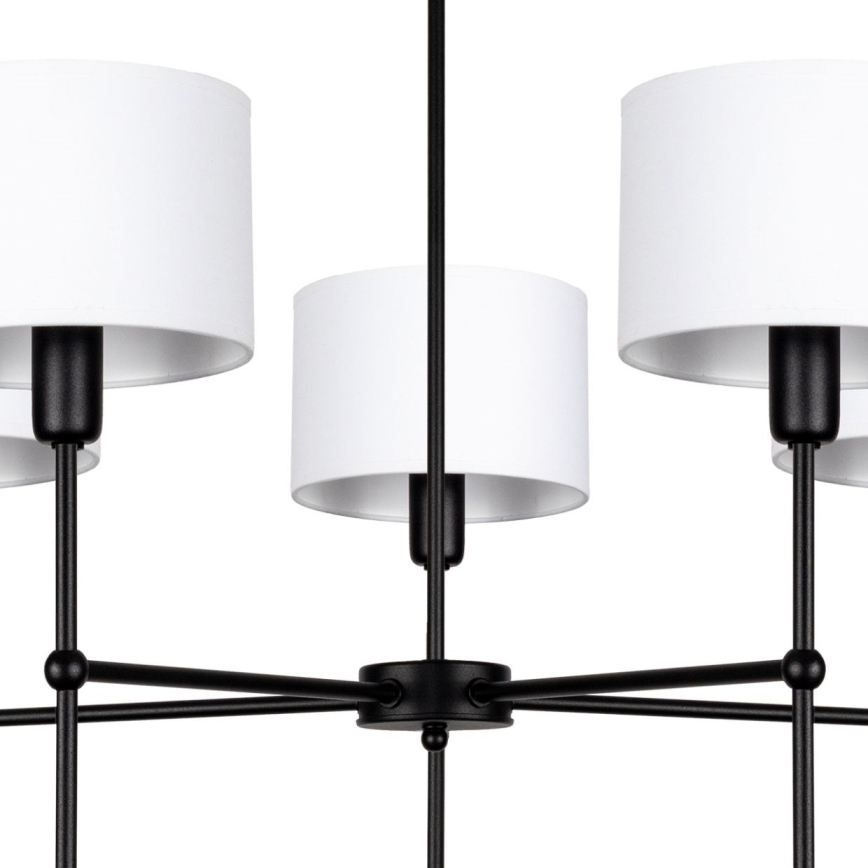 Lustre sur tige MADELA 5xE14/40W/230V blanc/noir