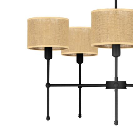 Lustre sur tige MADELA 5xE14/40W/230V jute/noir