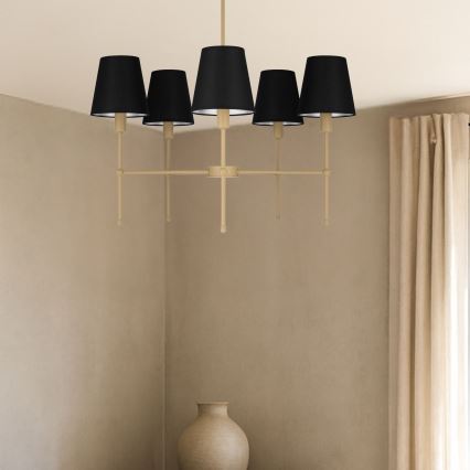 Lustre sur tige MADELA 5xE14/40W/230V noir/beige