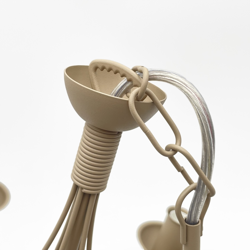 Lustre suspendu à chaîne ANTON 6xE14/60W/230V beige