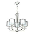 Lustre suspendu à chaîne NOVARA 5xE27/40W/230V, finition chrome brillant