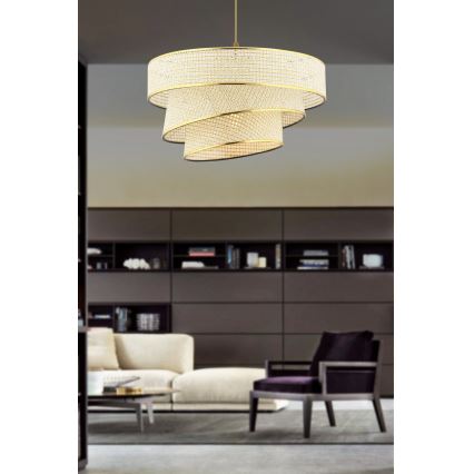 Lustre suspendu COUPER 1xE27/60W/230V crème/or