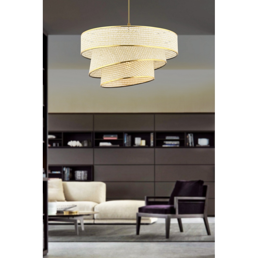 Lustre suspendu COUPER 1xE27/60W/230V crème/or