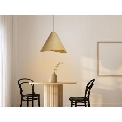 Lustre suspendu en bois sur câble 1xE27/60W/230V Ø 45 cm bois massif/chêne/hévéa
