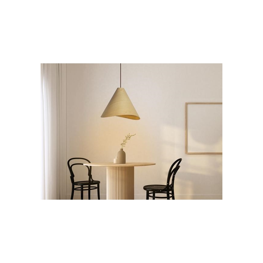 Lustre suspendu en bois sur câble 1xE27/60W/230V Ø 45 cm bois massif/chêne/hévéa