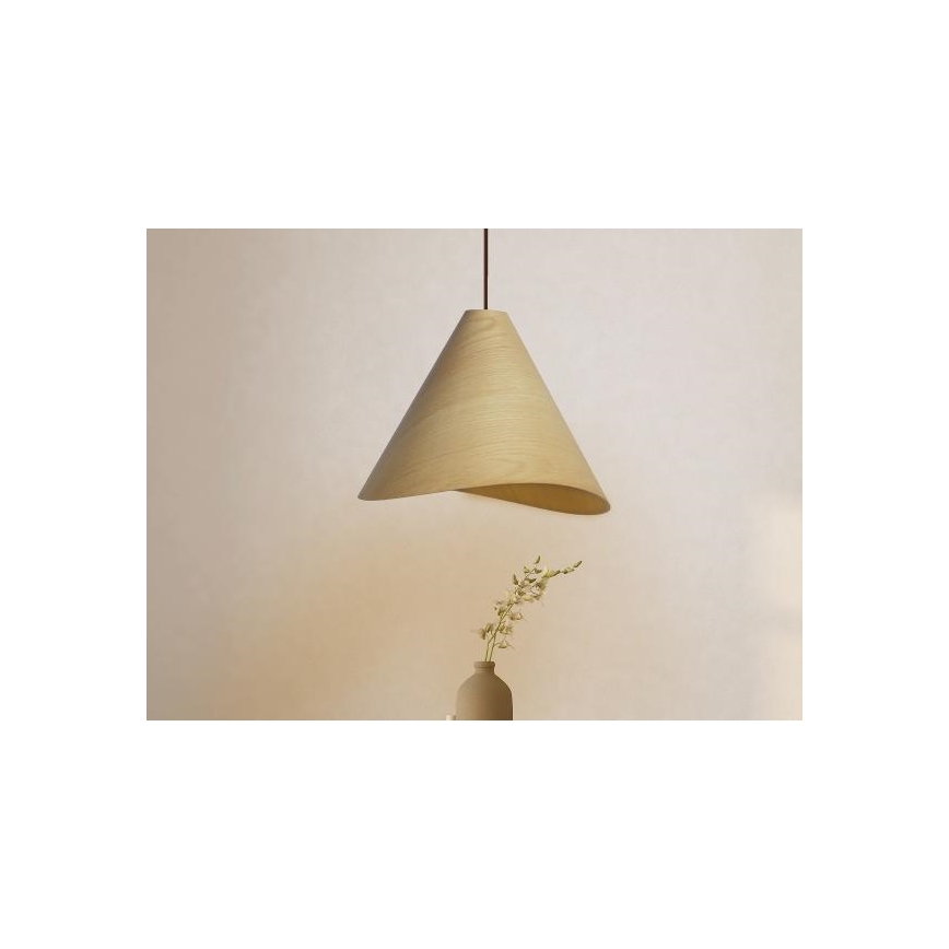 Lustre suspendu en bois sur câble 1xE27/60W/230V Ø 45 cm bois massif/chêne/hévéa