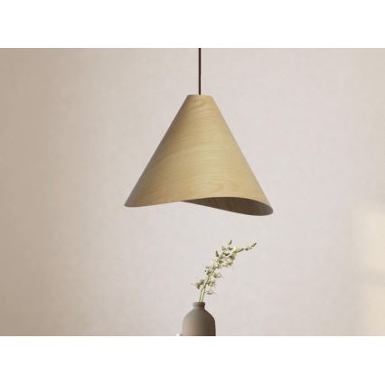 Lustre suspendu en bois sur câble 1xE27/60W/230V Ø 45 cm bois massif/chêne/hévéa