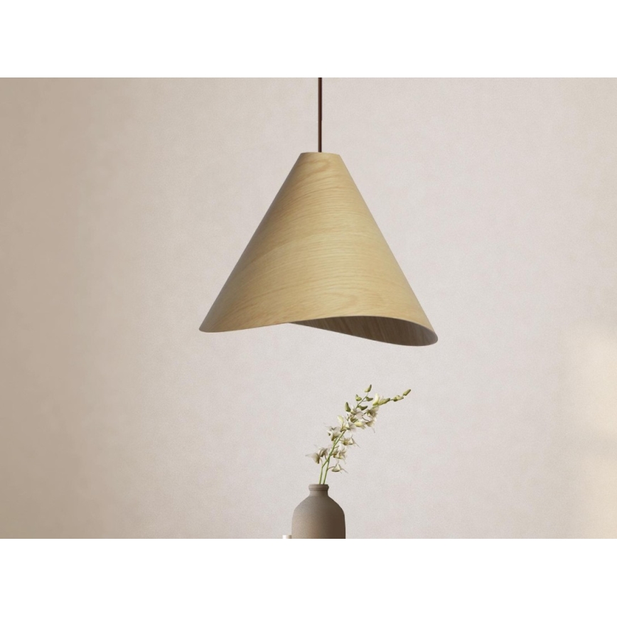 Lustre suspendu en bois sur câble 1xE27/60W/230V Ø 45 cm bois massif/chêne/hévéa