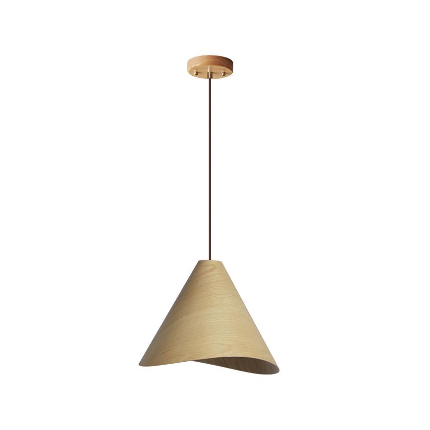Lustre suspendu en bois sur câble 1xE27/60W/230V Ø 45 cm bois massif/chêne/hévéa