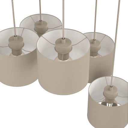 Lustre suspendu sur câble ARDEN 5xE27/15W/230V Ø 44 cm beige