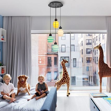 Lustre suspendu sur câble CACTUS LED/12W/230V 3000K vert/jaune/blanc