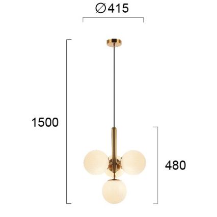 Lustre suspendu sur câble JOLIN 4xG9/5W/230V, doré