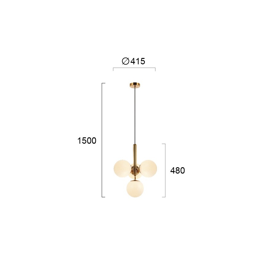 Lustre suspendu sur câble JOLIN 4xG9/5W/230V, doré