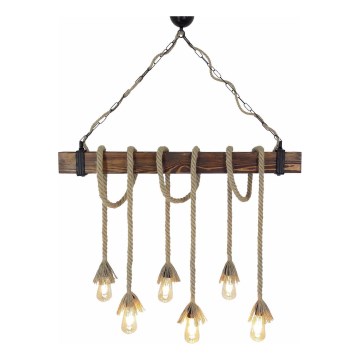 Lustre suspendu sur câble KUTUK 6xE27/40W/230V en pin