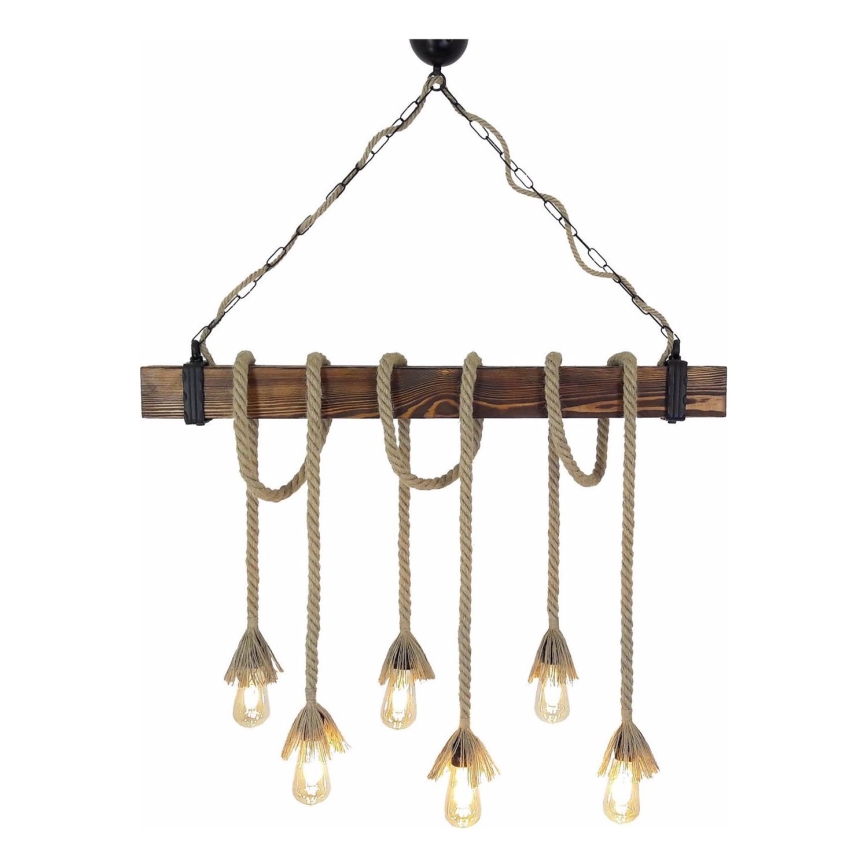 Lustre suspendu sur câble KUTUK 6xE27/40W/230V en pin