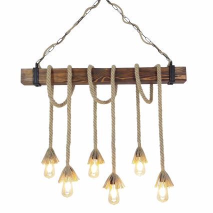 Lustre suspendu sur câble KUTUK 6xE27/40W/230V en pin