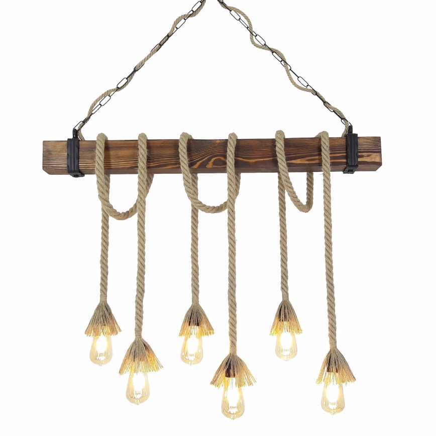 Lustre suspendu sur câble KUTUK 6xE27/40W/230V en pin