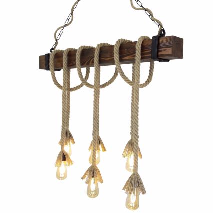 Lustre suspendu sur câble KUTUK 6xE27/40W/230V en pin