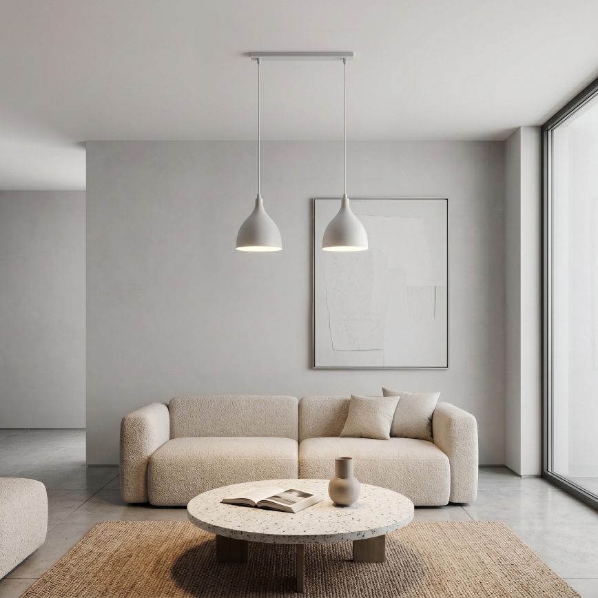 Lustre suspendu sur câble NOAK CLASSIC 2xE27/15W/230V crème