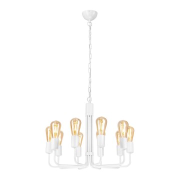 Lustre suspendu sur chaîne 10xE27/60W/230V blanc