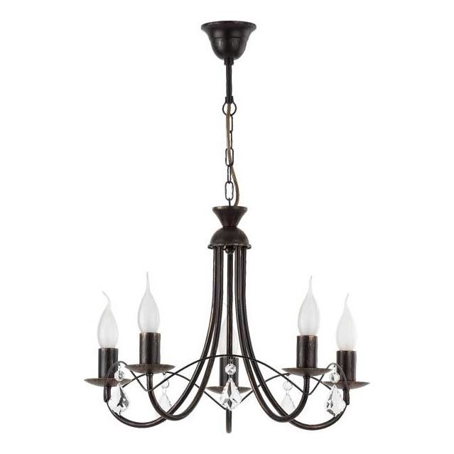 Lustre suspendu sur chaîne ANGELIKA 5xE14/10W/230V noir