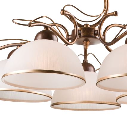 Lustre suspendu sur chaîne COBRA 5xE27/60W/230V bronze patiné