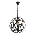 Lustre suspendu sur chaîne IRONBALL 3xE27/40W/230V noir
