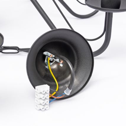 Lustre suspendu sur chaîne MALBO 8xE14/10W/230V noir