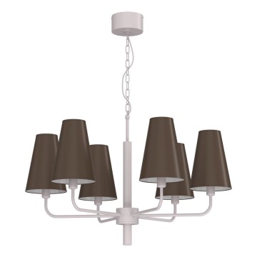Lustre suspendu sur chaîne TORTOLA 6xE14/15W/230V marron/crème