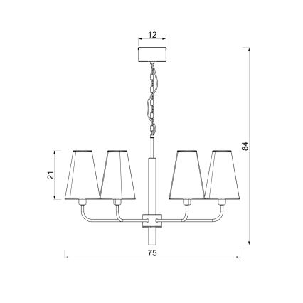 Lustre suspendu sur chaîne TORTOLA 6xE14/15W/230V marron/crème