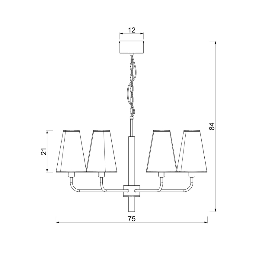 Lustre suspendu sur chaîne TORTOLA 6xE14/15W/230V marron/crème