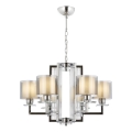Lustre suspendu sur chaîne VARANA, 6xE27/40W/230V, finition chrome brillant