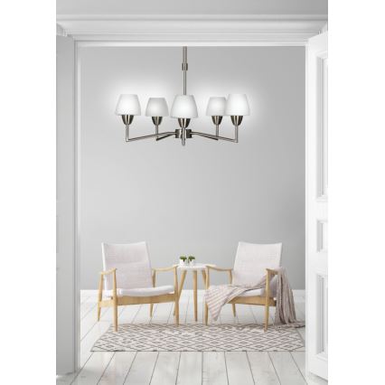 Lustre suspendu TOGO 5xG9/40W/230V chrome mat/blanc