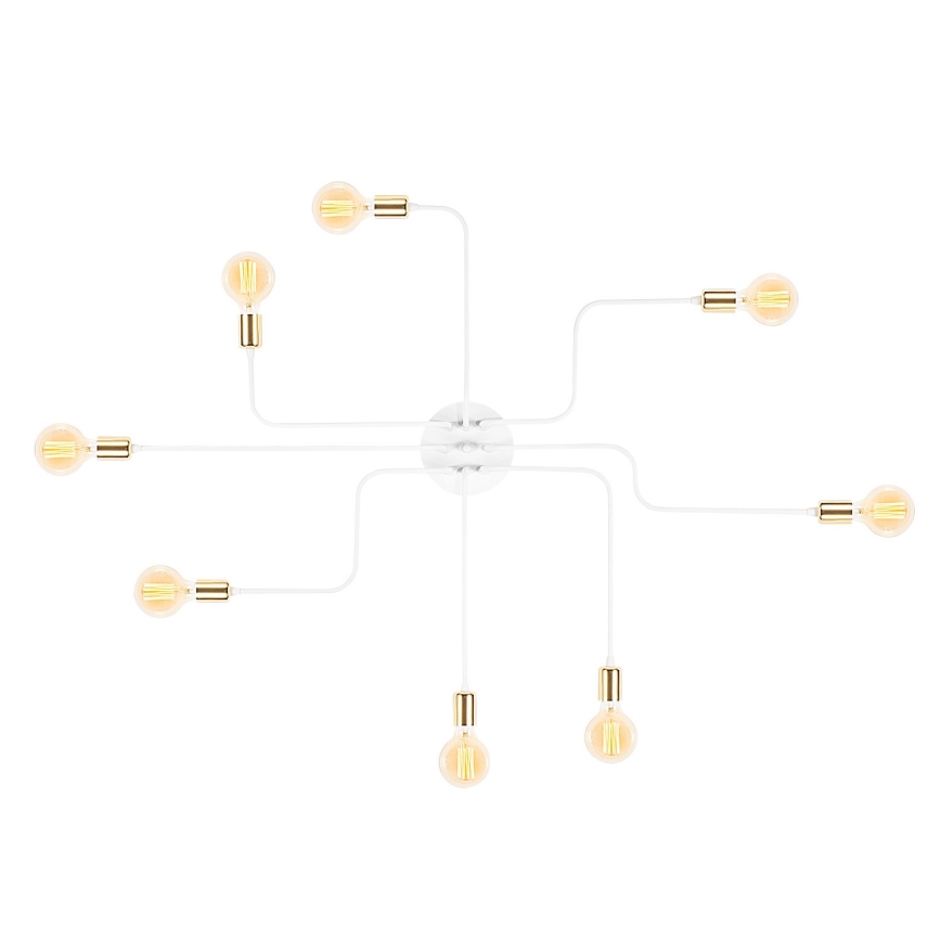 Lustre TRUVA 8xE27/40W/230V blanc/or