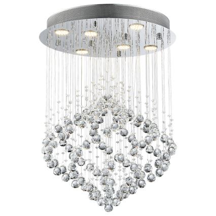 Luxera 62412 - Lustre plafonnier en cristal CHESTER 6xGU10/50W/230V