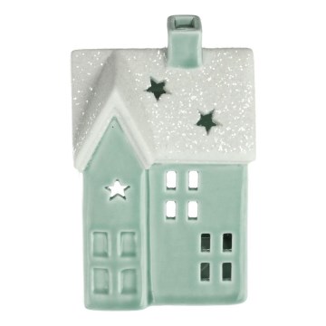 Maison de bougies en porcelaine 11,1 cm menthe