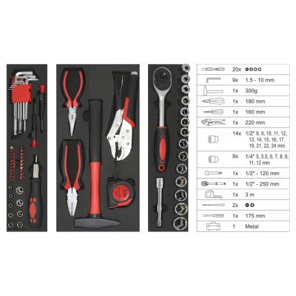 Mallette avec outils 63 pièces