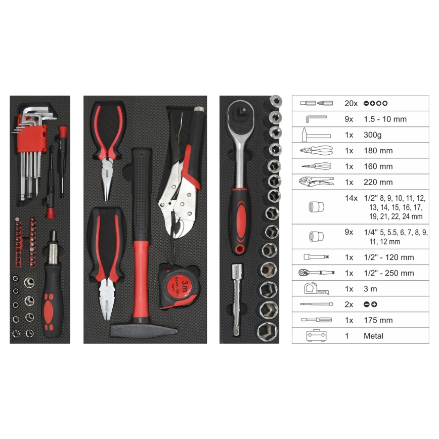 Mallette avec outils 63 pièces