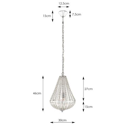 Markslöjd 104889 - Lustre en cristal sur chaîne GRÄNSÖ 1xE27/60W/230V