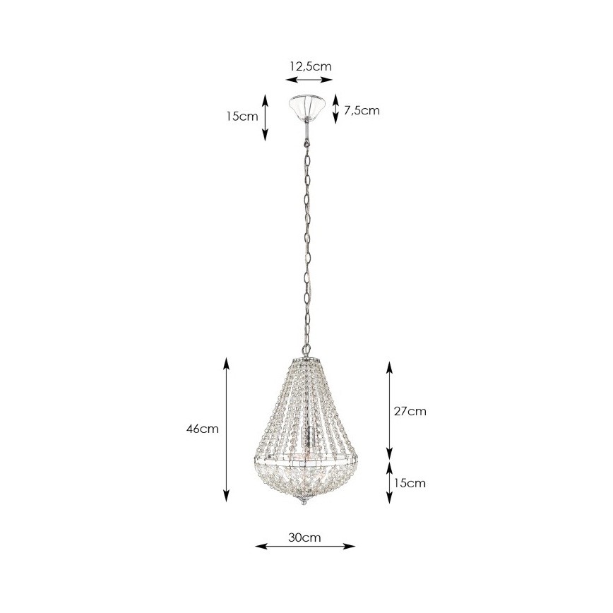 Markslöjd 104889 - Lustre en cristal sur chaîne GRÄNSÖ 1xE27/60W/230V